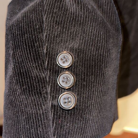 Monsieur Adolfo 49L-50L Black Corduroy Blazer Sport Jacket - Picture 6 of 9